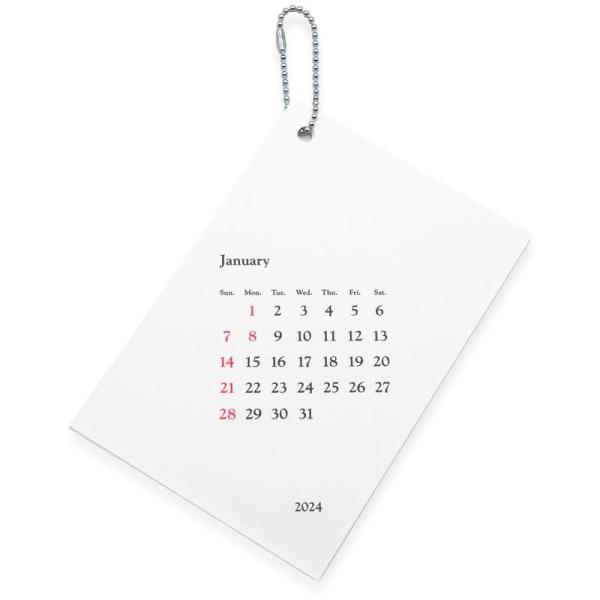 ZUKOU(ズコウ) ボールチェーン 壁掛け カレンダー 2024 (令和6年) はがきサイズ 祝日...