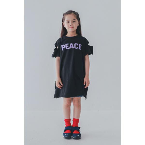 メール便/子供服/キッズ/ジュニア/半袖/ワンピース/女子/PEACE肩あきワンピース/SECOND...