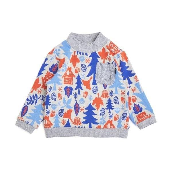 【30%OFF】子供服/キッズ/長袖/裏シャギー/総柄/森ジャガードビッグトレーナー/BIT'Z【ビ...