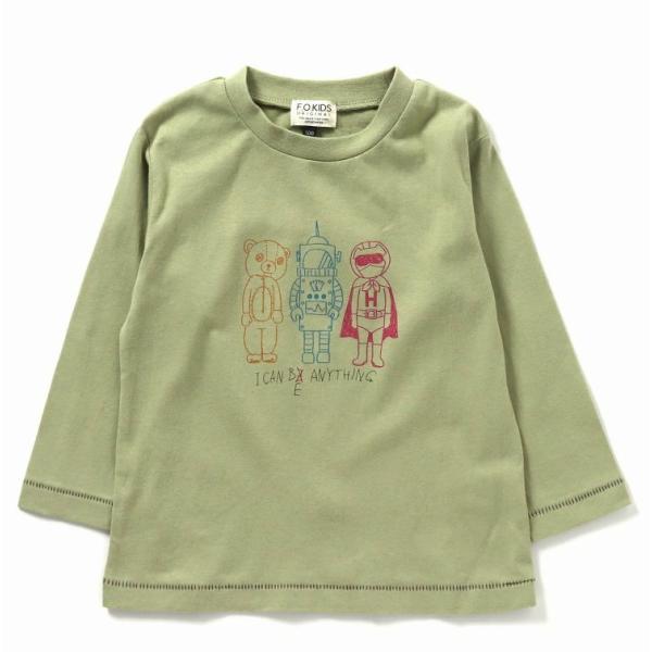 10%OFF/メール便/子供服/キッズ/長袖/Tシャツ/男子/女子/手描きイラスト長袖Tシャツ/F....