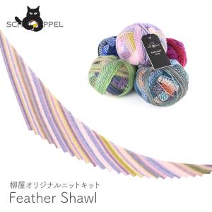 編み物 キット 毛糸 編み図 / SCHOPPEL(ショッペル) Crazy ZauberballのFeather Shawl(フェザーショール) / 柳屋 Bernd Kestler(ベルンド・ケストラー) コラボ｜毛糸・手芸・コットン柳屋