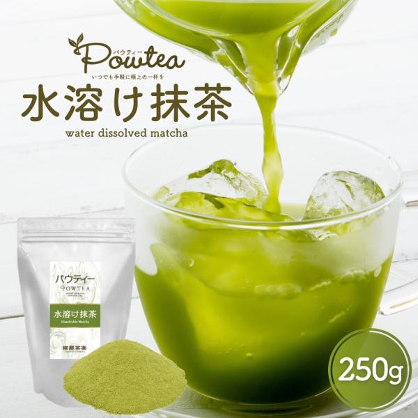 水溶け抹茶 250g 1袋 パウティー 粉茶 インスタントティー 抹茶パウダー 水に溶ける 水出し ...