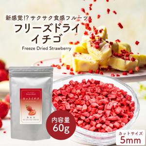 フリーズドライ イチゴ 60g ( ダイスカット サイズ:5mm ) いちご 苺 ストロベリー  フルーツ くだもの 果実 果肉 トッピング パウティー POWTEA ギフト 贈り物｜yanagiya-charaku