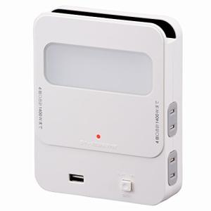 オーム電機 4口拡張コンセント TU4BR1-W