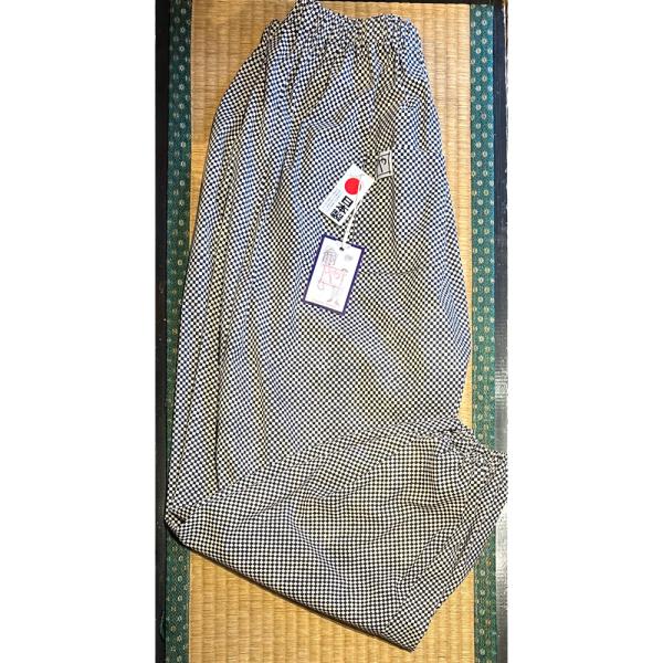 やなかもんぺ 格子柄 黒 4L