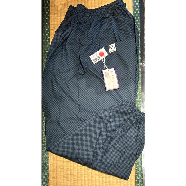 やなかもんぺ 格子柄 グレー 4L