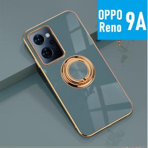 oppo Reno9a　スマホケース　リング付き　グレー｜yanaseshozi