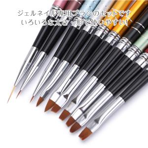 ジェルネイルブラシ キャップ付き 10本セット...の詳細画像2