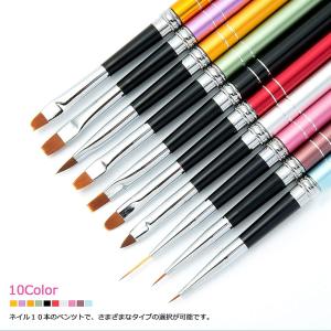ジェルネイルブラシ キャップ付き 10本セット...の詳細画像3