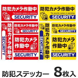 防犯ステッカー 防犯カメラ シール ８枚セット A4サイズ2枚