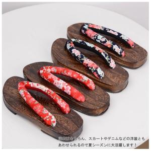 下駄 レディース レース サンダル 和柄 レデ...の詳細画像1