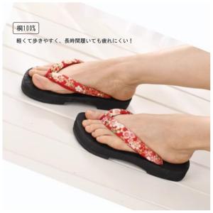 下駄 レディース レース サンダル 和柄 レデ...の詳細画像2