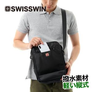 SWISSWIN ショルダーバッグ ワンショルダーバック メンズ 2way 肩掛け 鞄 かばん 斜めがけバッグ コンパクト ナイロン 通勤鞄 軽量 小物入れ 撥水  セール