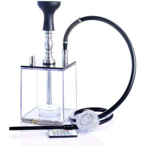 シーシャ 水タバコ フーカ 喫煙具 Shisha Hookah シーシャ本体 シーシャ台 シーシャセット 透明 水烟 スクエア 日本語説明書付き 12点セット 検品済み｜yandl-shop