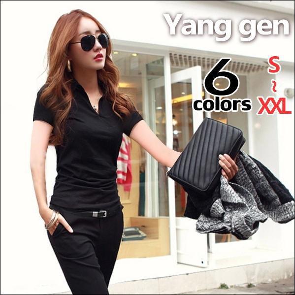 Tシャツ レディース 半袖 ポロシャツ レディース 半袖 カットソー UVカット vネック 夏