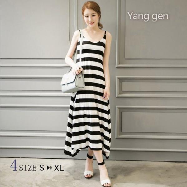 ワンピース ボーダー柄 リゾートワンピ 夏ワンピ マキシワンピ リゾート ノースリーブ マキシワンピ...