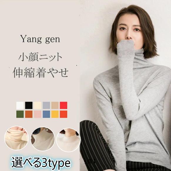 ニットソー レディース 薄ニット セーター タートルネック トップス ニット 無地 シンプル 長袖