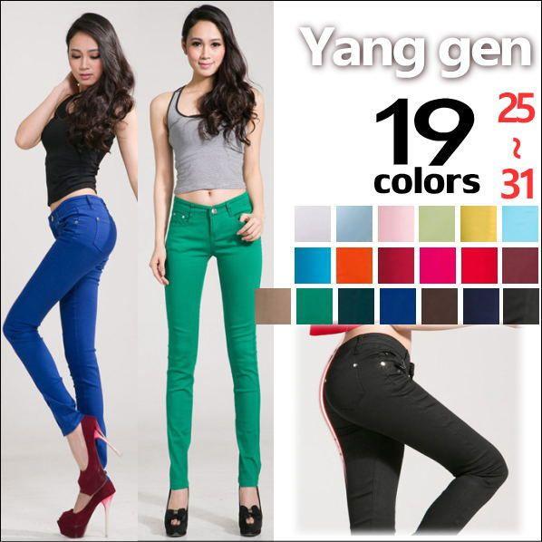 スキニー パンツ 白 パンツ 透けない 美脚 カラースキニー ボトムス ストレッチ パギンス 無地 ...