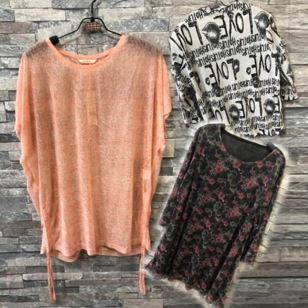 Tシャツ カットソー 半袖 ノースリーブ 長袖 レディース  ポッキリ 返品不可