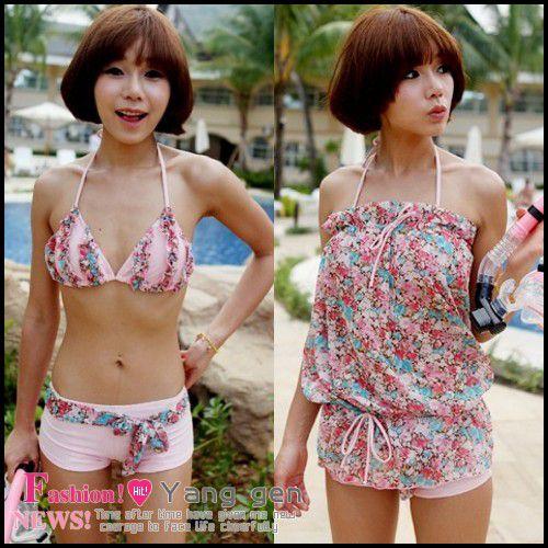 水着 ボーダー柄  レディース ワイヤービキニ ロンパース ３点セット ワンピース  スカート　激安...