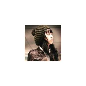 ニットベレー帽 レディース モコモコボンボン付き