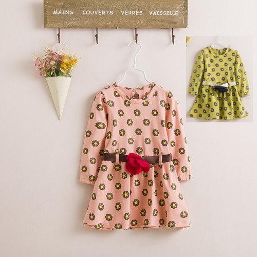 子供服 ワンピース 長袖 チュニック 女の子 キッズ 花柄 ドレス 発表会 結婚式 発表会 入学式 ...