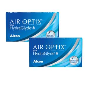 AIR OPTIX HydraGlyde/エア オプティクス プラス ハイドラグライド2箱両眼3ケ月セット(洗浄液ミニセット付き※クリックポスト便は付かない)｜yanjing