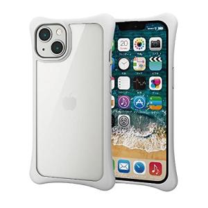エレコム iPhone 13 / iPhone 14 2眼 ハイブリッドケース 耐衝撃 ぴったりホールド クリアホワイト PM-A21BHVHCRW