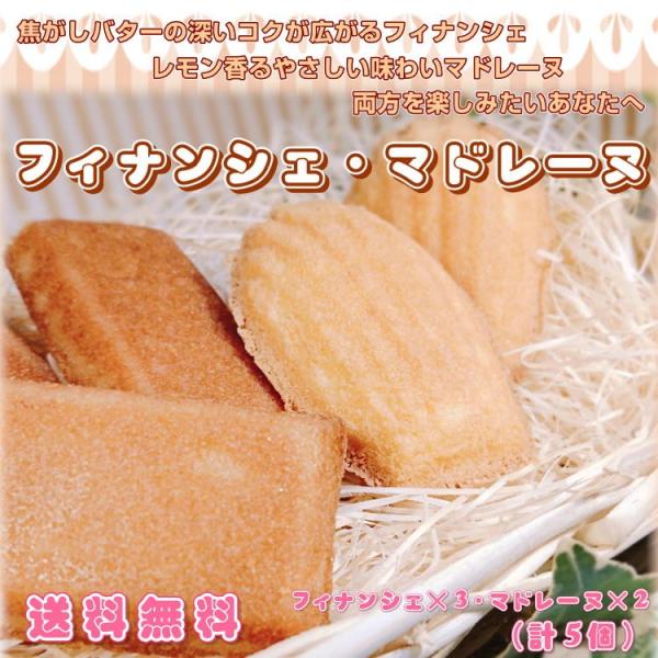 フィナンシェ 3個、マドレーヌ 2個 おすすめ焼き菓子セット メール便 送料無料　自宅　プチグルメ