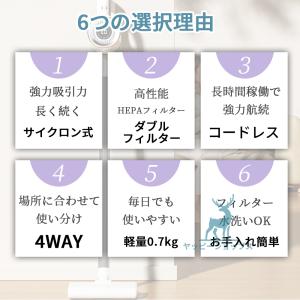 最新作 掃除機 コードレス サイクロン式 軽量...の詳細画像2