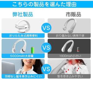 首掛け扇風機 羽なし 軽量 ネッククーラー 折...の詳細画像4