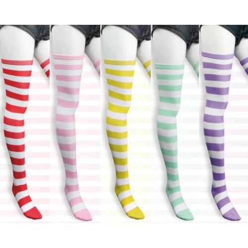 コスプレ 衣装/ももクロカラー70サイハイソックス ボーダーニーハイソックス