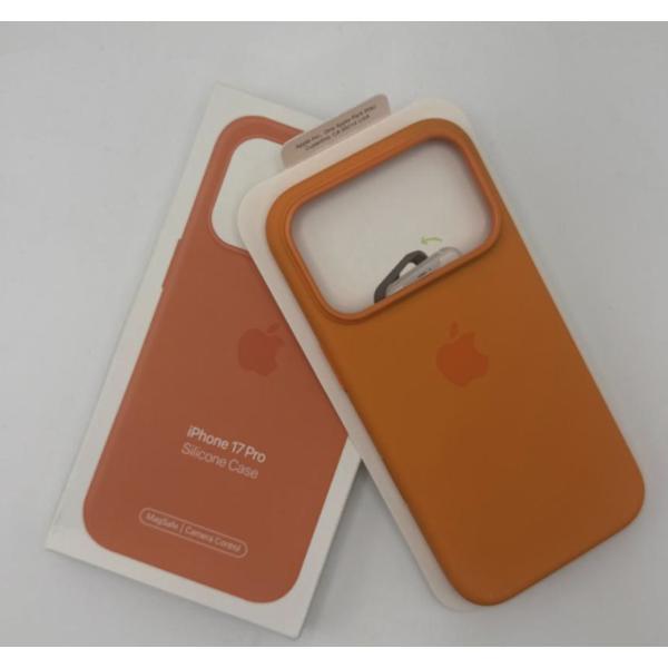 iPhone17pro シリコンケース オレンジ MagSafe対応 アップル アイフォン 並行輸入...