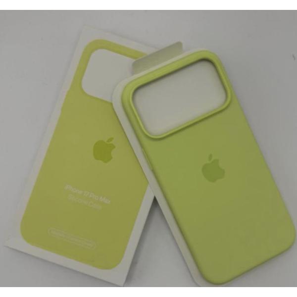iPhone17promax シリコンケース ネオンイエロー MagSafe対応 アップル アイフォ...