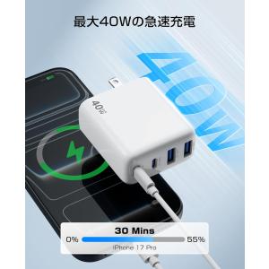 40W 急速充電器 USB-C PD充電器 4...の詳細画像5