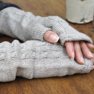 8-0910-7319 オーガニックコットン スーピマ綿×ヤク ハンドウォーマー 19 ヤクグレー◆...