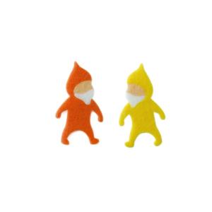 アイロン接着フェルトアップリケA-37 リバースプロダクツ Re:VERSE PRODUCTS トヨクラタケル フエルト ワッペン かわいい おしゃれ 妖精 こびと