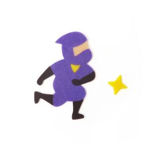 アイロン接着フェルトアップリケA-39 リバースプロダクツ Re:VERSE PRODUCTS トヨクラタケル フエルト ワッペン かわいい おしゃれ NINJA 忍び