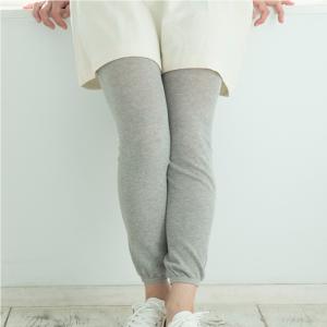 ネコポス 天衣無縫 夏のコットンレギンス TS19S-030 オーガニックコットン 綿 薄手 インナー レディース 無地 グレー 冷え対策