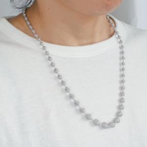 トリプルオゥ ネックレス - スフィア プラス60 キュプラ×ラメ シルバーグレー SP002 60cm トリプルオー 000 ooo TRIPLE O 刺しゅう 軽い ギフト