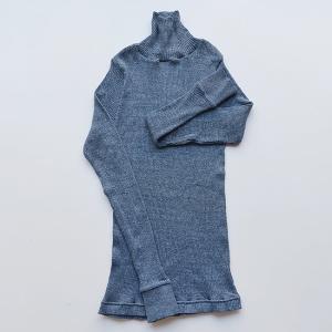 天衣無縫 オーガニックコットン リブ タートルネックN インディゴ MM18W-520 オーガニックコットン 綿 カットソー レディース 無地 リブ シンプル