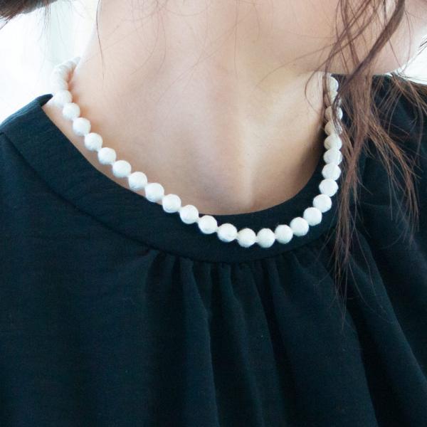 トリプルオゥ ネックレス - スフィアシルクベーシック ホワイト 44cm SPS008◆トリプルオ...