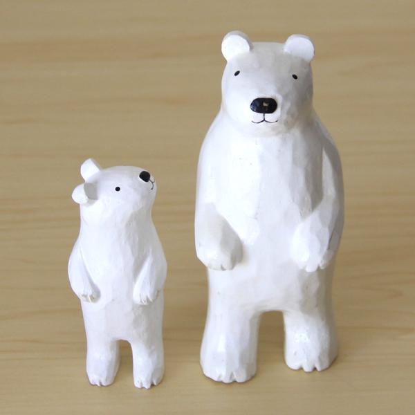 T-Lab. わんぱくシロクマ/親子セット◆polepole ポレポレ ティーラボ 木製 木彫りアニ...