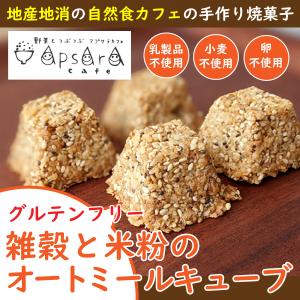 グルテンフリー お菓子 米粉 スイーツ クッキー アレルギー対応 小麦 乳製品 卵不使用 ビーガン 雑穀と米粉のオートミールキューブ [いくつ買っても送料600円]｜野菜とつぶつぶ アプサラカフェY