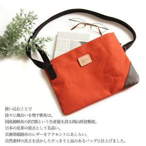帆布 サコッシュ レディース おしゃれ 40代...の詳細画像3