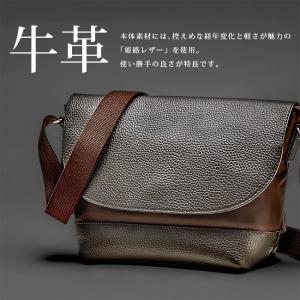 ショルダーバッグ メンズ レディース 革 斜め...の詳細画像5