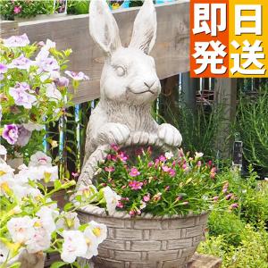 ガーデンオーナメント ラビットポット ラビット 置物 うさぎ置物 動物