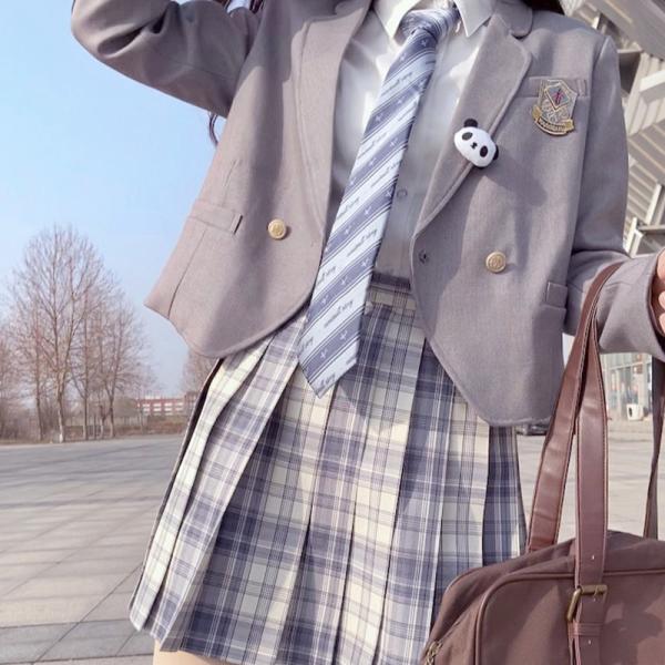 女子高生 制服 5点セット ブレザー スカート チェック柄 長袖シャツ JK服 スクール 制服 上下...