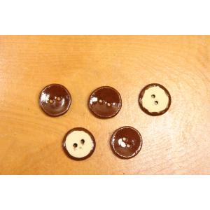 陶ボタン・赤茶釉(サイズ中・約21mm)の詳細画像2