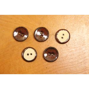 陶ボタン・鉄赤釉V(サイズ小・約18mm)の詳細画像2